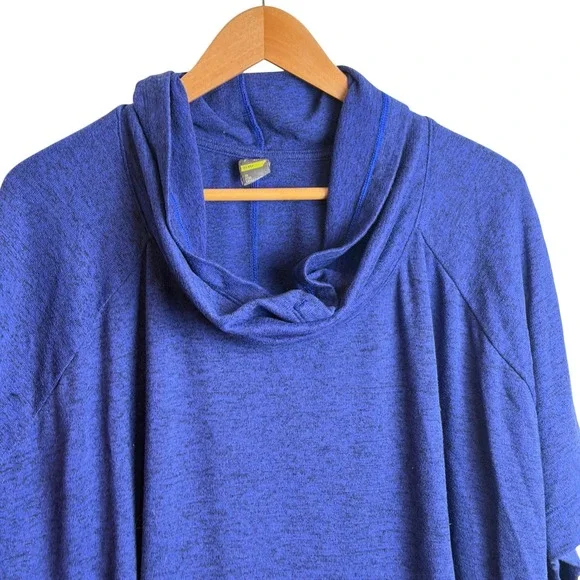 Old Navy Womens Cowl Neck Poncho Sweatshirt 3X Blue Activewear Layering Lounge - Picture 4 of 8